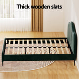 Artiss Bed Frame Queen Size Velvet Dark Green OLANThe Yak Merchant