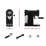 20-Bar Espresso Coffee Machine – Black Café-Style Maker