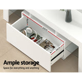 White Elo 130cm LED Entertainment Unit & TV Cabinet