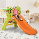 Kids slide set with basketball hoop, safe eco-friendly design, perfect for fun and active playtime.