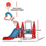 Kids  Slide & Swing Combo with Hoop and Goal