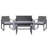 Gardeon 4 PCS Outdoor Sofa Set Rattan Furniture with Storage Cover ChaThe Yak Merchant