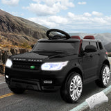Kids ride on SUV car in black with remote control, designed for fun and realistic driving experience.