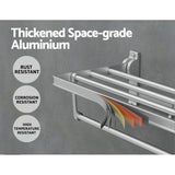 Towel Rail Rack Holder 4 Bars Wall Mounted Aluminium Foldable Hanging The Yak Merchant