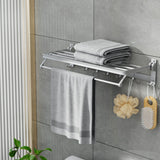 Towel Rail Rack Holder 4 Bars Wall Mounted Aluminium Foldable Hanging The Yak Merchant