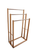 Bamboo Towel Bar Metal Holder Rack 3-Tier Freestanding for Bathroom anThe Yak Merchant