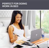 HOME Laptop Bed Desk with Storage and foldable legs for Adults, Kids &The Yak Merchant