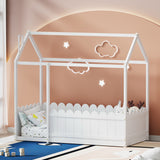 Single Kids Bed Frame in White – KORI Wooden House Design