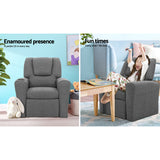 Keezi Kids Recliner Chair Linen Soft Sofa Lounge Couch Children ArmchaThe Yak Merchant