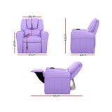 Keezi Kids Recliner Chair Purple PU Leather Sofa Lounge Couch ChildrenThe Yak Merchant