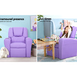 Keezi Kids Recliner Chair Purple PU Leather Sofa Lounge Couch ChildrenThe Yak Merchant