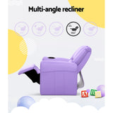 Keezi Kids Recliner Chair Purple PU Leather Sofa Lounge Couch ChildrenThe Yak Merchant