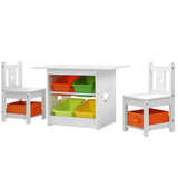 Keezi 3PCS Kids Table and Chairs Set Children Furniture Play Toys StorThe Yak Merchant