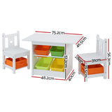 Keezi 3PCS Kids Table and Chairs Set Children Furniture Play Toys StorThe Yak Merchant