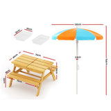 Keezi Kids Outdoor Table and Chairs Picnic Bench Umbrella Set Water SaThe Yak Merchant