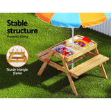 Keezi Kids Outdoor Table and Chairs Picnic Bench Umbrella Set Water SaThe Yak Merchant
