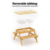 Keezi Kids Outdoor Table and Chairs Picnic Bench Umbrella Set Water SaThe Yak Merchant
