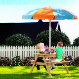 Keezi Kids Outdoor Table and Chairs Picnic Bench Umbrella Set Water SaThe Yak Merchant