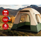 Weisshorn Family Camping Tent 4 Person Hiking Beach Tents GreenThe Yak Merchant