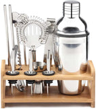 Steel Shaker Cocktail Bar Set Kit with 13 Pieces Bar UtensilsThe Yak Merchant