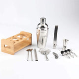 Steel Shaker Cocktail Bar Set Kit with 13 Pieces Bar UtensilsThe Yak Merchant