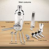 Steel Shaker Cocktail Bar Set Kit with 13 Pieces Bar UtensilsThe Yak Merchant