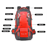 40L Waterproof Outdoor Hiking Backpack Camping Outdoor Trekking Bag(BlThe Yak Merchant
