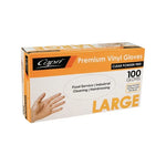 Vinyl Gloves Powder Free Clear - Large (100 gloves per box)
