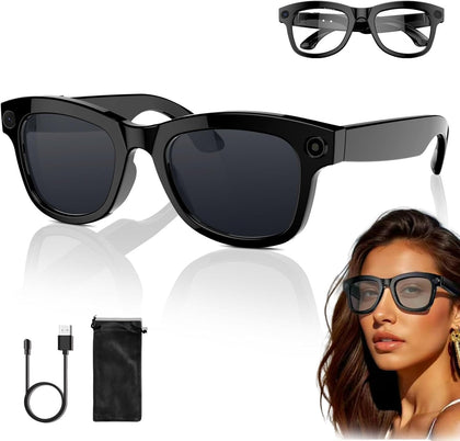 Multi-Function AI Smart Glasses – Camera, Live Translation, Bluetooth Calls & Music