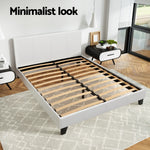 Double Bed Frame White Neo – Upholstered with Padded Headboard