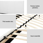 Double Bed Frame White Neo – Upholstered with Padded Headboard