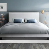 Double Bed Frame White Neo – Upholstered with Padded Headboard