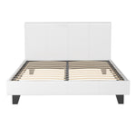 Double Bed Frame White Neo – Upholstered with Padded Headboard
