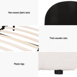 Artiss Bed Frame Gas Lift Strorage Beds Base Platform Boucle Fabric Queen ELLA