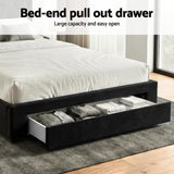 Artiss King Bed Frame Storage Charging Station Upholstered 3 Drawers USB Type-C