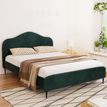 Artiss Bed Frame Queen Size Velvet Dark Green OLANThe Yak Merchant