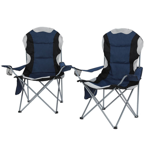Camping Folding Chair Set of 2 – Lightweight Portable Outdoor Chairs, Navy