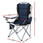 Camping Folding Chair Set of 2 – Lightweight Portable Outdoor Chairs, Navy
