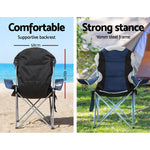 Camping Folding Chair Set of 2 – Lightweight Portable Outdoor Chairs, Navy