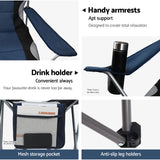 Camping Folding Chair Set of 2 – Lightweight Portable Outdoor Chairs, Navy
