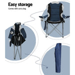Camping Folding Chair Set of 2 – Lightweight Portable Outdoor Chairs, Navy