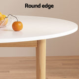 Artiss Dining Table and 4 Chairs Set Wishbone Wood