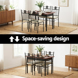 Artiss Dining Table and Chairs Set of 5 Compact Kitchen Furniture Upholstered
