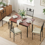 Artiss Dining Table and Chairs Set of 5 Compact Kitchen Furniture Upholstered