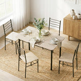Artiss Dining Table and Chairs Set of 5 Compact Kitchen Furniture Modern Oak