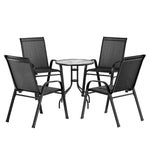 Gardeon 5PC Bistro Set Outdoor Table and Chairs Stackable Outdoor FurnThe Yak Merchant