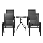 Gardeon 5PC Bistro Set Outdoor Table and Chairs Stackable Outdoor FurnThe Yak Merchant