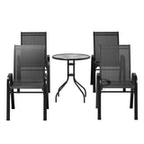 Gardeon 5PC Bistro Set Outdoor Table and Chairs Stackable Outdoor FurnThe Yak Merchant