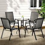 Gardeon 5PC Bistro Set Outdoor Table and Chairs Stackable Outdoor FurnThe Yak Merchant