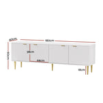 White 180cm TV Stand & Entertainment Unit with Storage